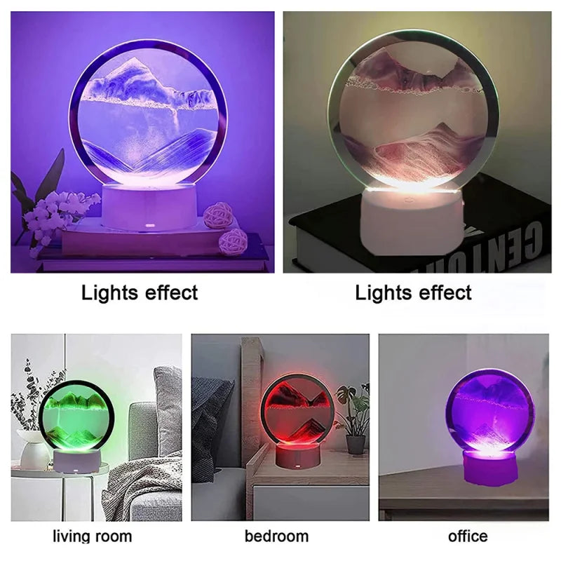 Bewegende 3D zandkunst nachtlamp