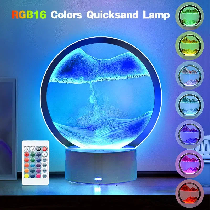 Bewegende 3D zandkunst nachtlamp