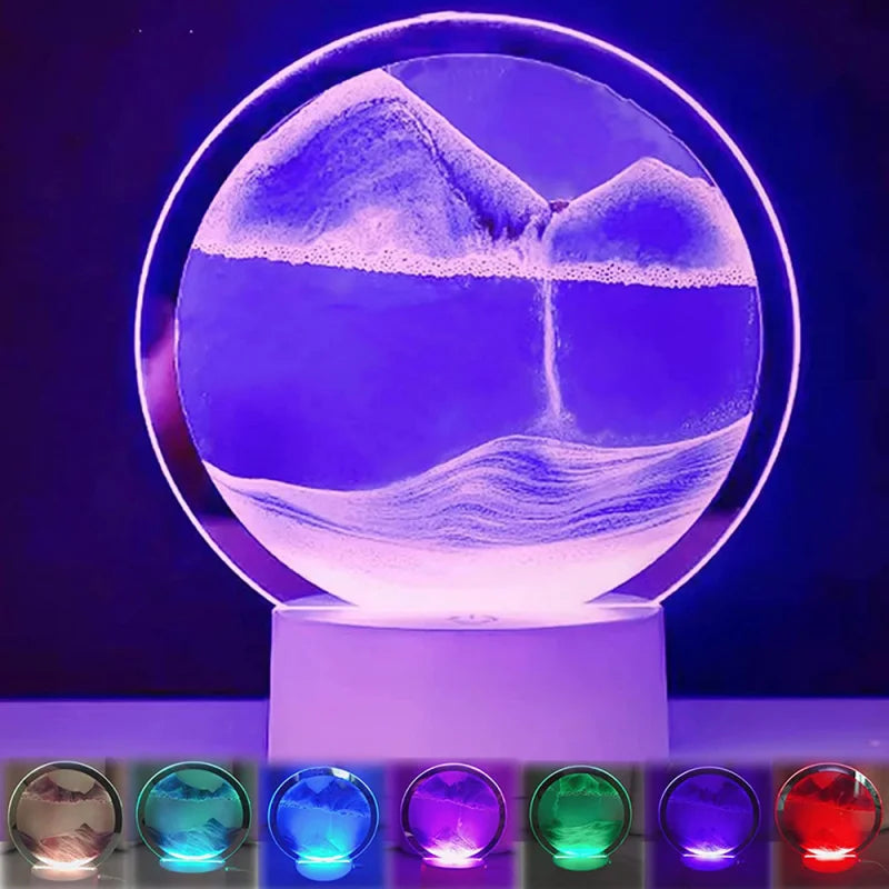 Bewegende 3D zandkunst nachtlamp
