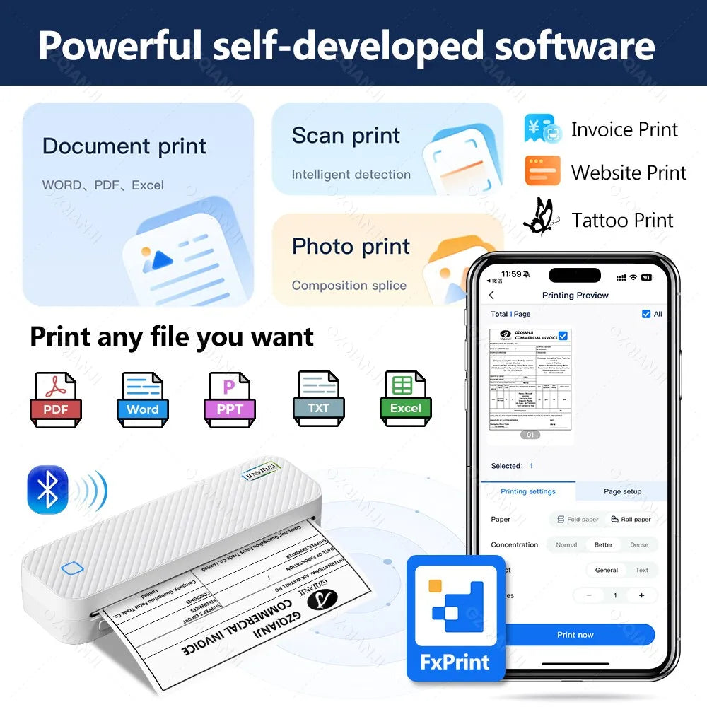 Draagbare Thermische A4 Printer