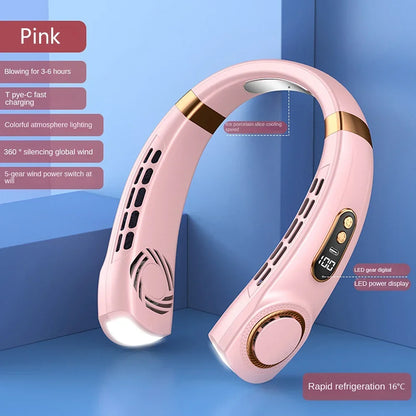 Draagbare Bladloze Nekventilator met Digitaal Display