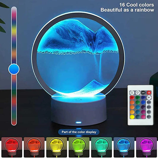 Bewegende 3D zandkunst nachtlamp