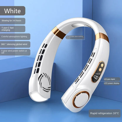 Draagbare Bladloze Nekventilator met Digitaal Display