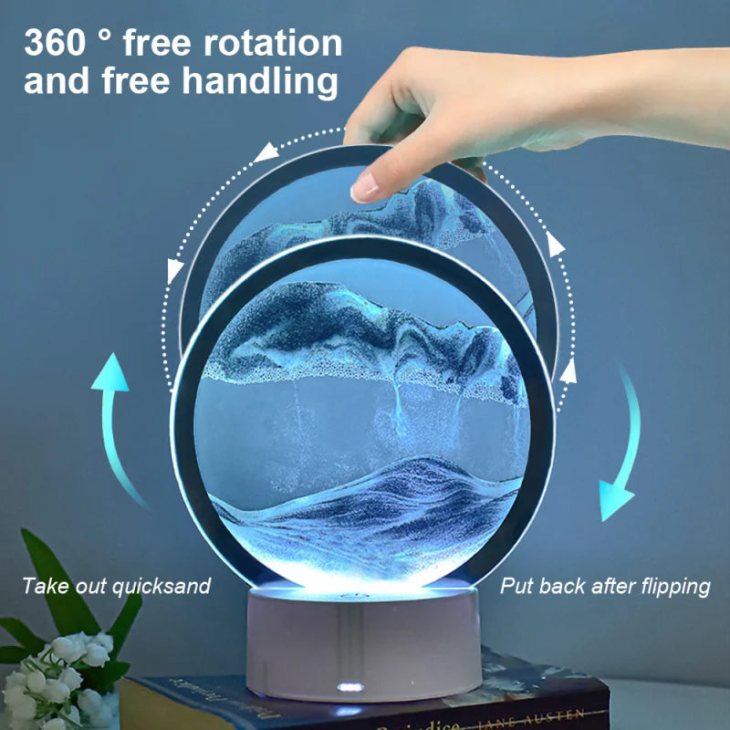 Bewegende 3D zandkunst nachtlamp