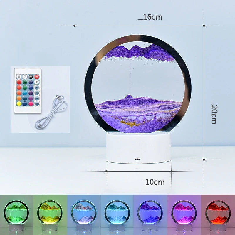 Bewegende 3D zandkunst nachtlamp
