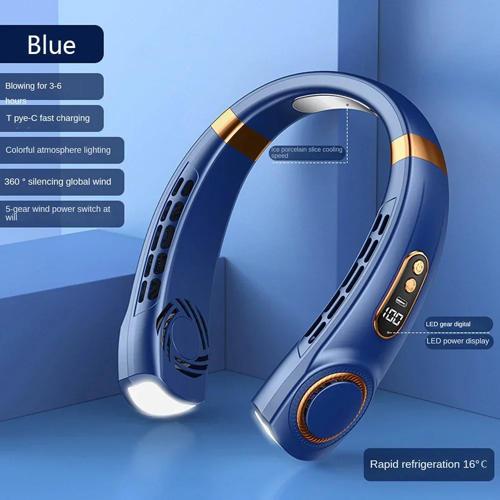 Draagbare Bladloze Nekventilator met Digitaal Display