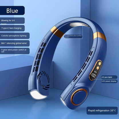 Draagbare Bladloze Nekventilator met Digitaal Display